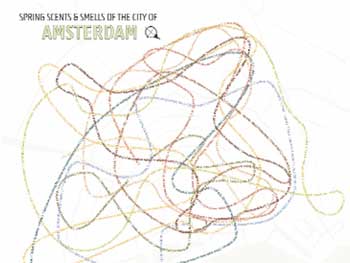Extrait de : Smelly Maps The Digital Life of Urban Smellscapes   Visualisation des odeurs de la ville d’Amsterdam  (Pays-Bas)  www.odomag.ca/urbansmellscapes.pdf